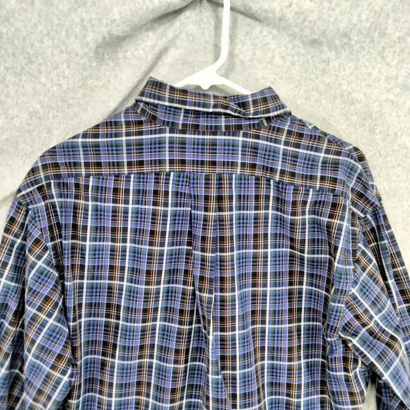 Ralph Lauren Button Down Shirt Mens L Blue Purple Plaid Long Sleeve Custom Fit - Picture 9 of 11
